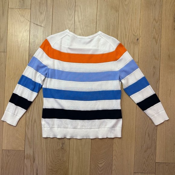 Brooks Brothers Striped Sweater | Blue, Orange, and White | Size: XL - Picture 2 of 7